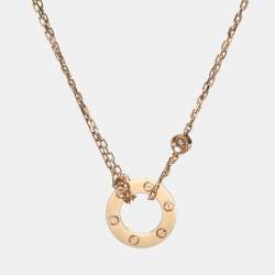 Cartier Love 2 Diamonds 18K Rose Gold Necklace