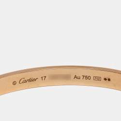 Pre Owned Cartier Love 18k Rose Gold Classic Model Bracelet 17