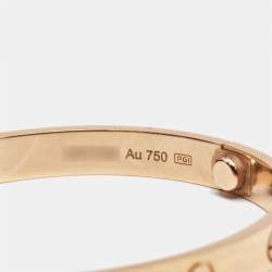 Pre Owned Cartier Love 18k Rose Gold Classic Model Bracelet 17