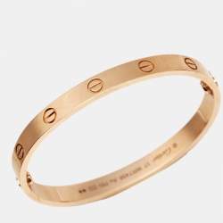 Pre Owned Cartier Love 18k Rose Gold Classic Model Bracelet 17