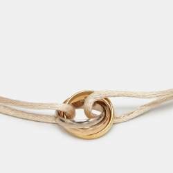 Cartier Trinity 18k Three Tone Gold Adjustable Cord Bracelet