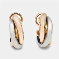 Cartier Trinity 18k Three Tone Gold Earrings