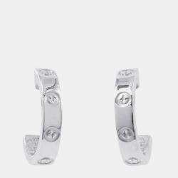 Cartier Love 18K White Gold Women Hoop Earrings