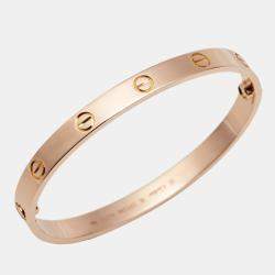 Pre Owned Cartier Love 18k Rose Gold Classic Model Bracelet 18