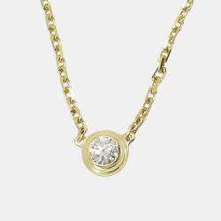 Pre Owned Cartier D'amour 18K Yellow Gold and Diamond Pendant Necklace
