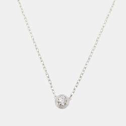 مملوكة مسبقًا Cartier D'amour 18K White Gold and Diamond Pendant Necklace