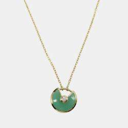 Pre Owned Cartier Amulette De Cartier 18K Yellow Gold, Diamond Pendant Necklace