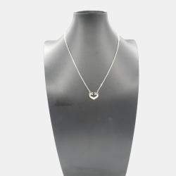 Pre Owned Cartier C De Cartier Heart 18K White Gold Pendant Necklace