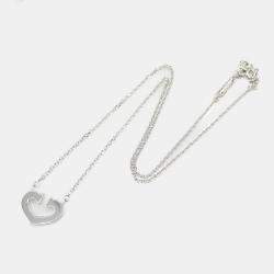 Pre Owned Cartier C De Cartier Heart 18K White Gold Pendant Necklace