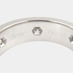 Pre Owned Cartier Love 18K White Gold and Diamond Love Band Ring EU 49