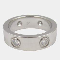 Pre Owned Cartier Love 18K White Gold and Diamond Love Band Ring EU 49
