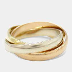 Pre Owned Cartier Trinity 18K Yellow, Rose, White Gold Band Ring EU 51