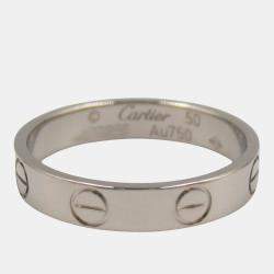 Pre Owned Cartier Love 18K White Gold Band Ring EU 50