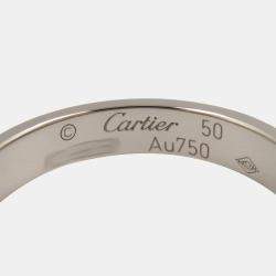 Pre Owned Cartier Love 18K White Gold Band Ring EU 50