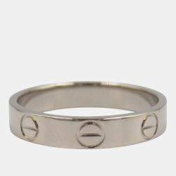 Pre Owned Cartier Love 18K White Gold Band Ring EU 50