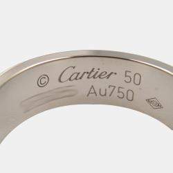 Pre Owned Cartier Love 18K White Gold Love Band Ring EU 50