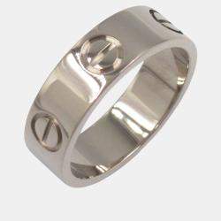 Pre Owned Cartier Love 18K White Gold Love Band Ring EU 50