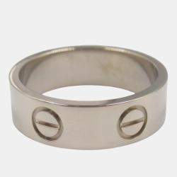 Pre Owned Cartier Love 18K White Gold Love Band Ring EU 50