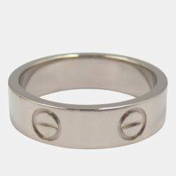 Pre Owned Cartier Love 18K White Gold Love Band Ring EU 53