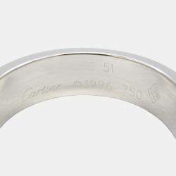 Pre Owned Cartier Love 18K White Gold Love Band Ring EU 51