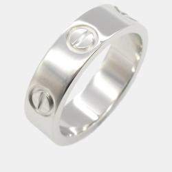 Pre Owned Cartier Love 18K White Gold Love Band Ring EU 51