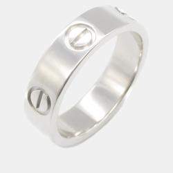 Pre Owned Cartier Love 18K White Gold Love Band Ring EU 55