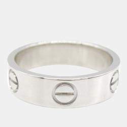 Pre Owned Cartier Love 18K White Gold Love Band Ring EU 55