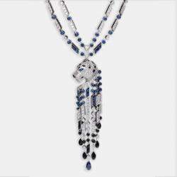 Cartier Panthere De Cartier Altesse Multi Gemstones Platinum Pendant Necklace