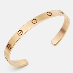 Pre Owned Cartier Love 18k Rose Gold Open Cuff Bracelet 18