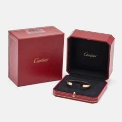 Pre Owned Cartier Love 18k Rose Gold Open Cuff Bracelet 18