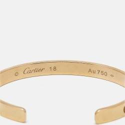 Pre Owned Cartier Love 18k Rose Gold Open Cuff Bracelet 18