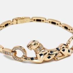 Pre Owned Cartier Panthere De Cartier Multi Gemstone 18k Yellow Gold Bracelet