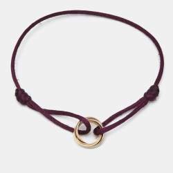 Pre Owned Cartier Trinity 18k Three Tone Gold Adjustable Cord Bracelet