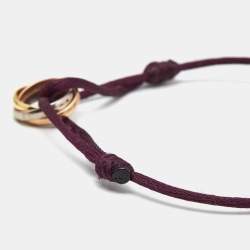 Pre Owned Cartier Trinity 18k Three Tone Gold Adjustable Cord Bracelet