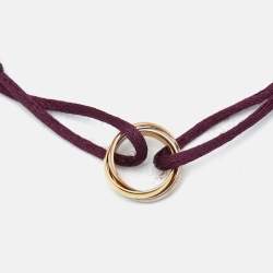 Pre Owned Cartier Trinity 18k Three Tone Gold Adjustable Cord Bracelet