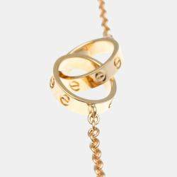 Pre Owned Cartier Love Interlocking 18K Yellow Gold Bracelet 