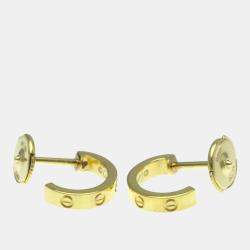 Pre Owned Cartier Love 18K Yellow Gold Baby Love Earrings 