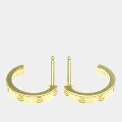 Pre Owned Cartier Love 18K Yellow Gold Baby Love Earrings 