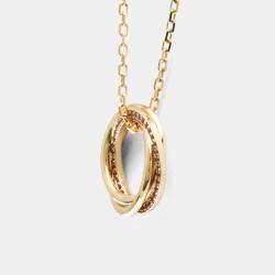 Pre Owned Cartier Trinity 18K Yellow, Rose, White Gold and Pink Sapphire Pendant Necklace