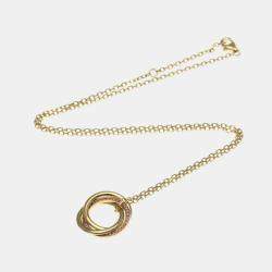 Pre Owned Cartier Trinity 18K Yellow, Rose, White Gold and Pink Sapphire Pendant Necklace