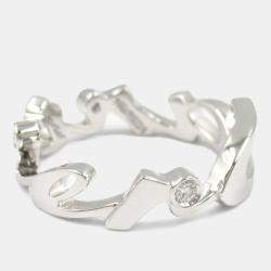 مملوكة مسبقًا خاتم كارتييه سيجنيتشر ألماس ذهب أبيض عيار 18 مقاس 51