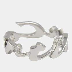 مملوكة مسبقًا خاتم كارتييه سيجنيتشر ألماس ذهب أبيض عيار 18 مقاس 51