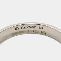 Pre Owned Cartier Love 18K White Gold Band Ring EU 58