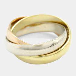 Pre Owned Cartier Trinity 18K Yellow, Rose, White Gold Ring EU 48