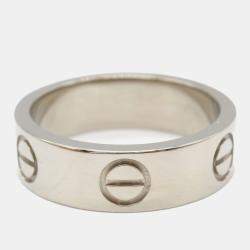 Pre Owned Cartier Love 18K White Gold Band Ring EU 49