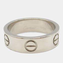 Pre Owned Cartier Love 18K White Gold Band Ring EU 49