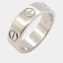 Pre Owned Cartier Love 18K White Gold Band Ring EU 49