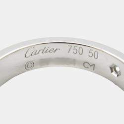 Pre Owned Cartier Love 18K White Gold and Diamond Band Ring EU 50