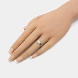 Pre Owned Cartier Love 18K White Gold and Diamond Band Ring EU 50