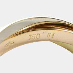 Pre Owned Cartier Trinity 18K Yellow, Rose, White Gold Ring EU 51